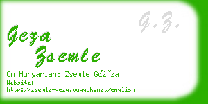 geza zsemle business card